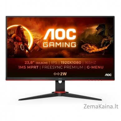 AOC G2 24G2SPAE/BK LED display 60,5 cm (23.8") 1920 x 1080 pikseliai „Full HD“ Juoda, Raudona