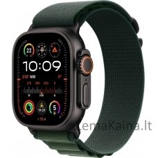 Apple išmanusis laikrodis Apple Watch Ultra 2 GPS + mobilusis 49 mm juodas titano dėklas su tamsiai žalia Alpine kilpa – didelis