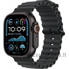 Apple išmanusis laikrodis Apple Watch Ultra 2 GPS + mobilusis 49 mm juodo titano dėklas su juodojo vandenyno apyranke