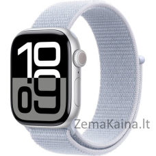 „Apple Watch 10“ GPS 42 mm sidabrinis „Alu Sport Loop“ išmanusis laikrodis mėlynas (MWWD3)