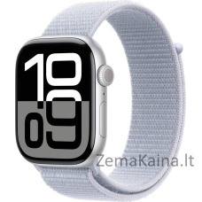 „Apple Watch 10“ GPS + mobilusis 42 mm sidabrinis „Alu Sport Loop“ išmanusis laikrodis mėlynas (MWX53ET/A)