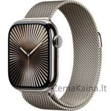 Apple Watch 10 GPS + mobilusis 46 mm natūralaus titano Milanese kilpinis išmanusis laikrodis pilkas (MC7Q4QF/A)