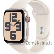 Apple Watch SE GPS + Cellular išmanusis laikrodis, 44 mm moonglow aliuminio dėklas su moonglow sportine apyranke – M/L dydis