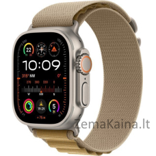 Apple Watch Ultra 2 GPS + Cellular išmanusis laikrodis, 49 mm natūralaus titano dėklas su smėlio spalvos Alpine M apyranke