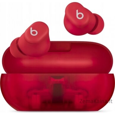 Apple ausinės Beats Solo Buds skaidrios raudonos spalvos