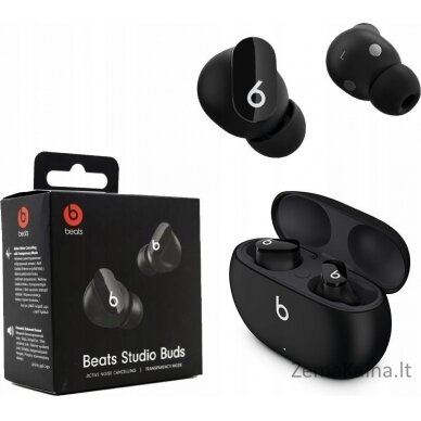 „Apple Beats Studio Buds“ belaidės ausinės, ausinės, „True Wireless Noise Canceling“, „Bluetooth“, juoda