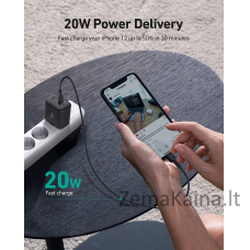 AUKEY PA-F1S Swift mobiliojo įrenginio kroviklis Juoda 1xUSB C Power Delivery 3.0 20W 3A