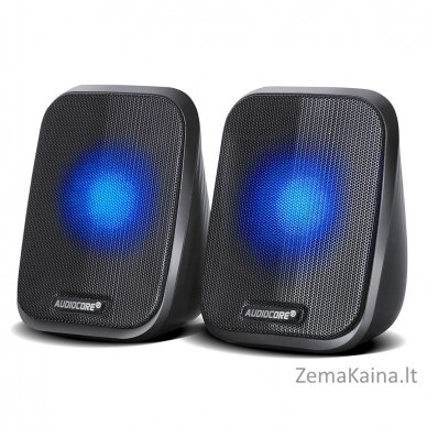 Audiocore AC835 2.0 Stereo Speakers With LED Backlighting For PC Laptop Smartphone 2