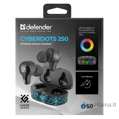 AUSINĖS DEFENDER BLUETOOTH CYBERDOTS 250 GAMING JUODOS 3