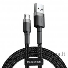 Baseus Cafule 2,4A 1 m Micro USB kabelis (pilkas/juodas)