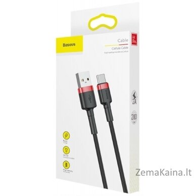 Baseus Cafule USB kabelis 2 m USB A USB C Juoda, Raudona 5