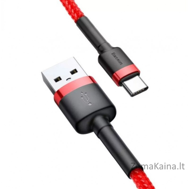 Baseus CATKLF-U09 mobiliojo telefono laidas Juoda, Raudona 3 m USB A USB C 1