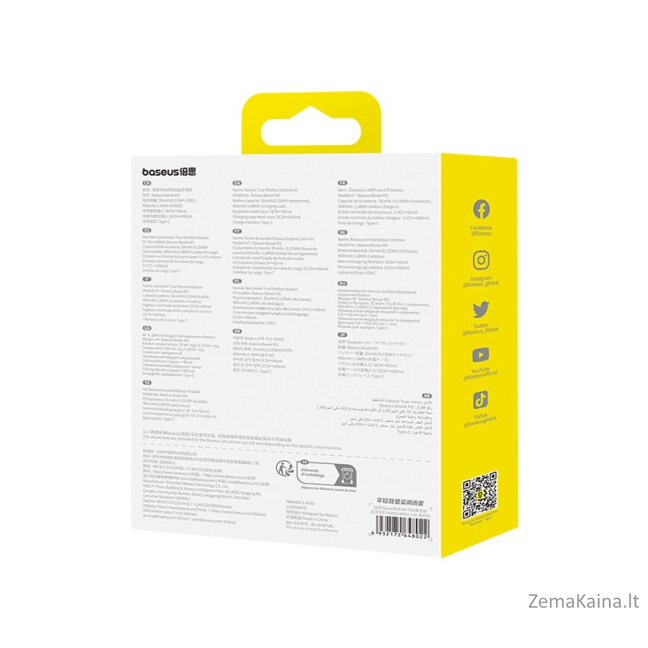 Baseus Bowie M3 Laisvų rankų įranga Vielinis Įkišamos į ausį Skambučiai / muzika C tipo USB Balta 8