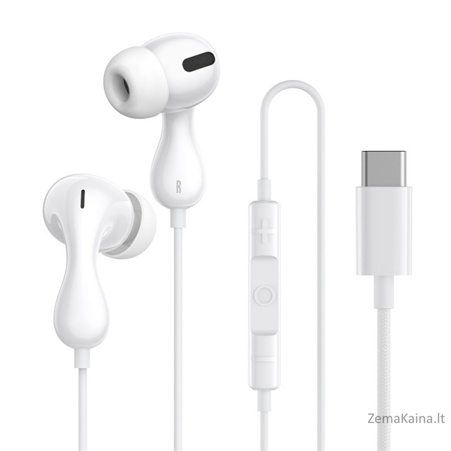 Baseus Encok CZ20 Laisvų rankų įranga Vielinis Įkišamos į ausį Skambučiai / muzika C tipo USB Balta 1