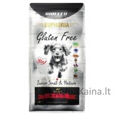 BIOFEED Euphoria Gluten Free Junior small & medium Beef - dry dog food - 12kg