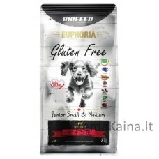 BIOFEED Euphoria Gluten Free Junior small & medium Beef - dry dog food - 2kg