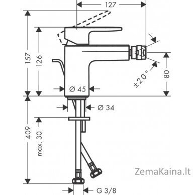 Bidė maišytuvas Hansgrohe Vernis Blend, 71210670, juodas matinis 2