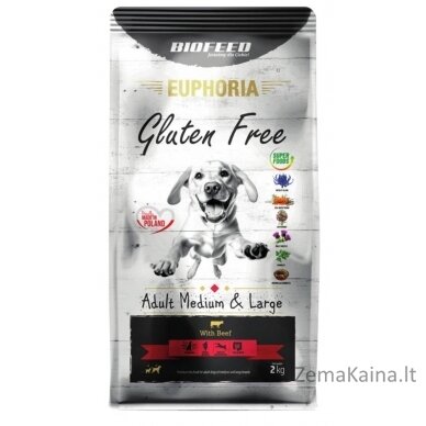 BIOFEED Euphoria Gluten Free Adult medium & large Beef - dry dog food - 2kg