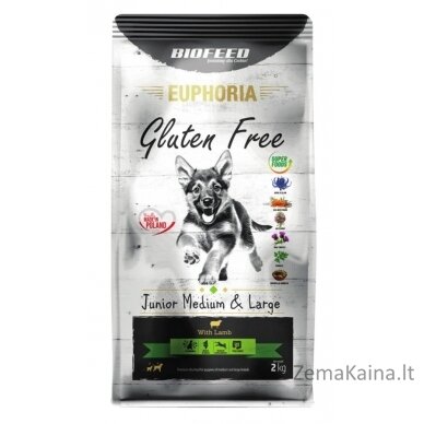 BIOFEED Euphoria Gluten Free Junior medium & large Lamb - dry dog food - 2kg