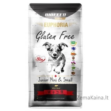 BIOFEED Euphoria Gluten Free Junior mini & small Beef - dry dog food - 12kg