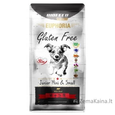 BIOFEED Euphoria Gluten Free Junior mini & small Beef - dry dog food - 2kg