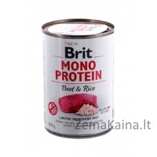 BRIT Mono Protein Beef&Rice - mokra karma z wołowiną i ryżem dla psów dorosłych - 400 g