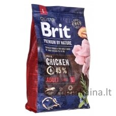 Brit Premium by Nature ADULT L - sausas šunų maistas - 3kg