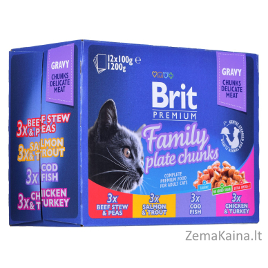 BRIT Cat Pouches Family Plate - drėgno kačių ėdalo - 12 x 100g 7