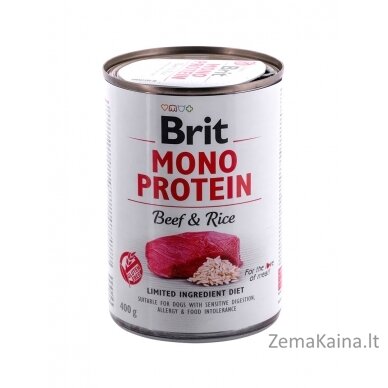 BRIT Mono Protein Beef&Rice - mokra karma z wołowiną i ryżem dla psów dorosłych - 400 g