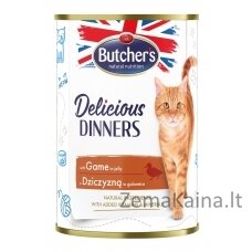 BUTCHER'S Delicious Dinners Pieces su elniena drebučiuose - drėgnas kačių ėdalas - 400g