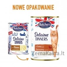 BUTCHER'S Delicious Dinners Pieces su elniena drebučiuose - drėgnas kačių ėdalas - 400g