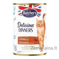 BUTCHER'S Delicious Dinners Pieces su elniena drebučiuose - drėgnas kačių ėdalas - 400g