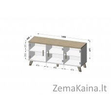 Cama LOTTA KOM150 3D komoda / indauja svetainei 3 durys