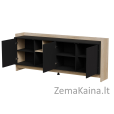 Cama PORTO 3D komoda 190x38x77 ąžuolas/juoda