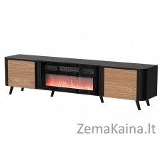 Cama Volare RTV cabinet 200 x 39 x 49 cm black/walnut + fireplace