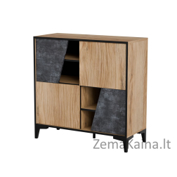 Cama 4D knygų spinta OVO 90x38xH90 ąžuolas/betonas