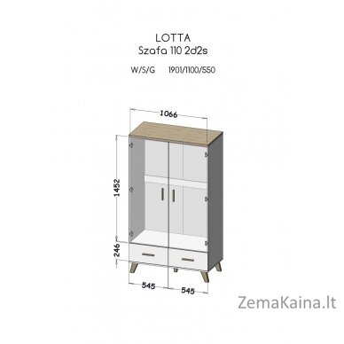 Cama LOTTA SZAFA WOT+B miegamojo drabužių / sieninė spinta 2 durys Drabužinė 3