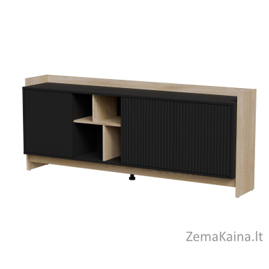 Cama PORTO 3D komoda 190x38x77 ąžuolas/juoda