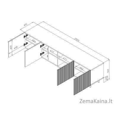 Cama RTV spinta PAFOS 200x42x52 Balta matinė 6