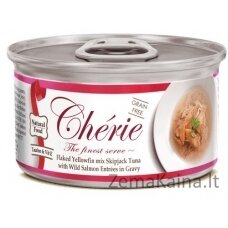 CHERIE Tuna with salmon  mix in gravy - šlapias kačių maistas - 80g