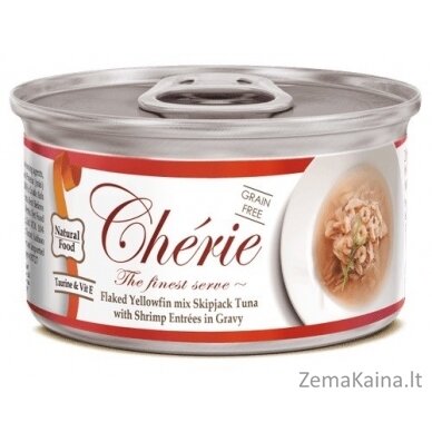 CHERIE Tuna with shrimp mix in gravy - šlapias kačių maistas - 80g