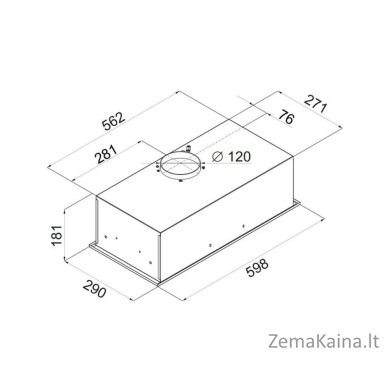 Ciarko SL-BOX Glass 350 m³/h Įmontuojama Juoda 3