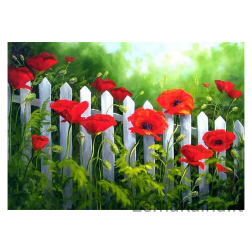 Deimantines mozaikos rinkinys - GARDEN POPPIES WD008