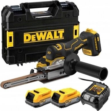 Dewalt DEWALT šlifuoklis. JUOSTOS RINKLAS 18V DCM200E2T 2x1,7Ah POWERSTACK TSTAK