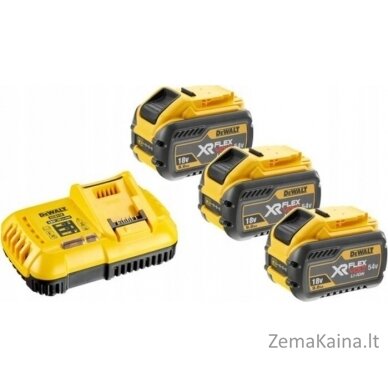 Dewalt Priedų rinkinys DeWalt DCB118X3; 18/54V; 3x9,0 Ah + pakrovėjas DCB118