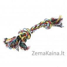 DINGO gryzak ze sznurka bawełnianego do czyszczenia zębów kolorowy, 2 węzły, waga 90 g, 29 cm