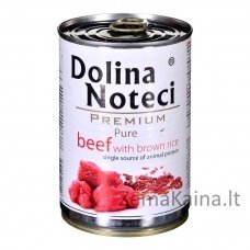 Dolina Noteci Premium Pure jautiena su rudaisiais ryžiais - drėgnas ėdalas šunims - 400g