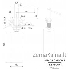 Dozatorius Kernau KSD 02 Chrome