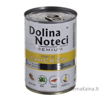 Dolina Noteci Premium turtingas vištienos - šlapias šunų maistas - 400g