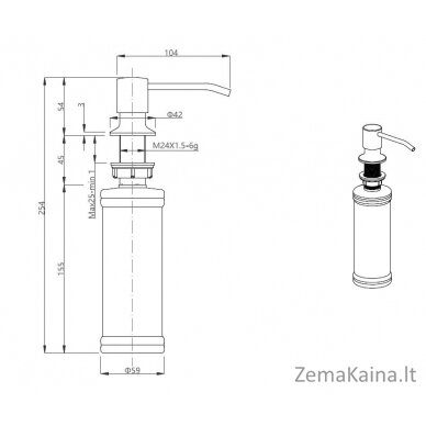 Dozatorius Quadron KEIRA MFS1001WHM, baltas matinis 1